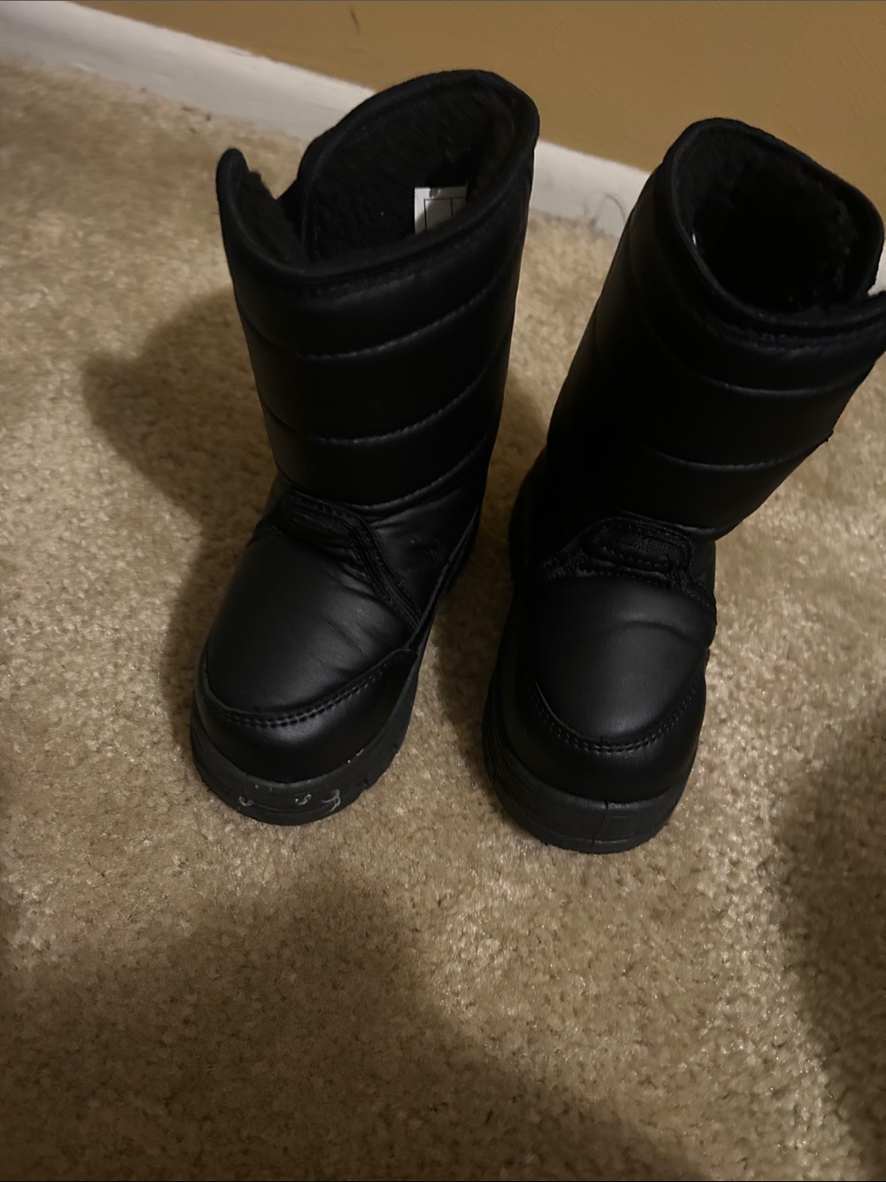 Kids Black Insulated Snow Boots